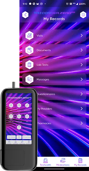 A feature screen showcasing a mobile design for enhanced usability. | Tricorder Zero