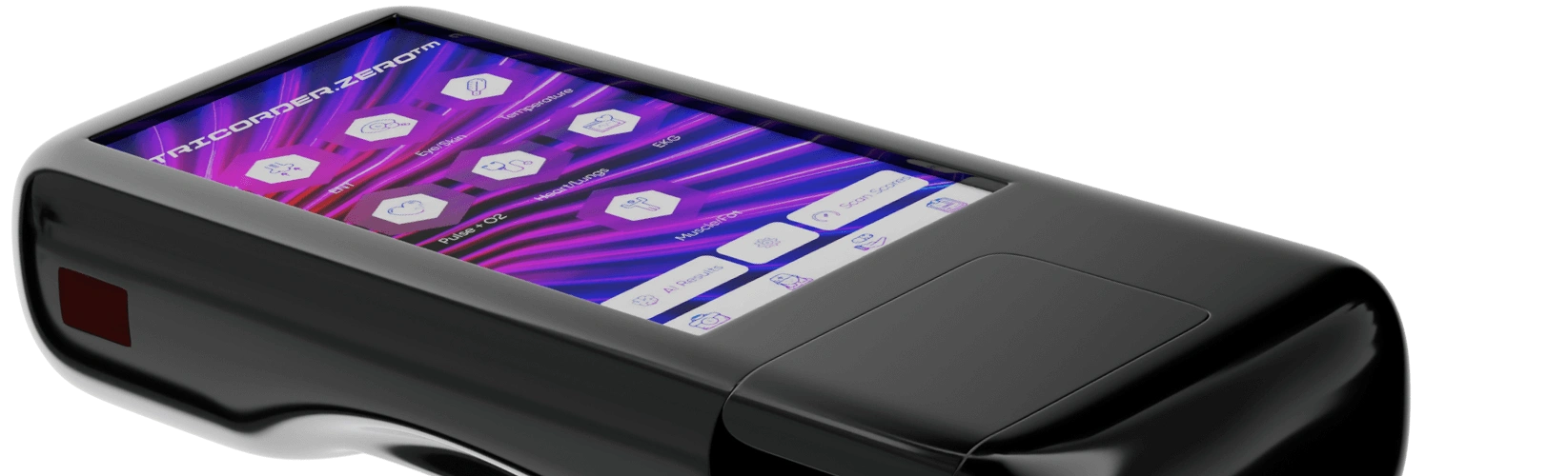 A horizontal mobile interface with innovative design features. | Tricorder Zero